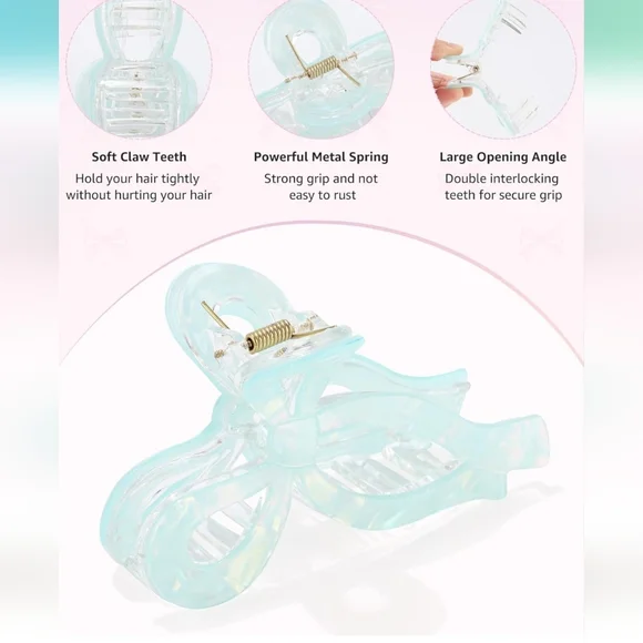 Elegant Light Yellow Iridescent Hair Claw Clip - Picture 3 of 8